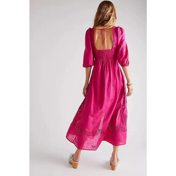 Free People Lisa Lace Midi Dress - Picture 2 of 7